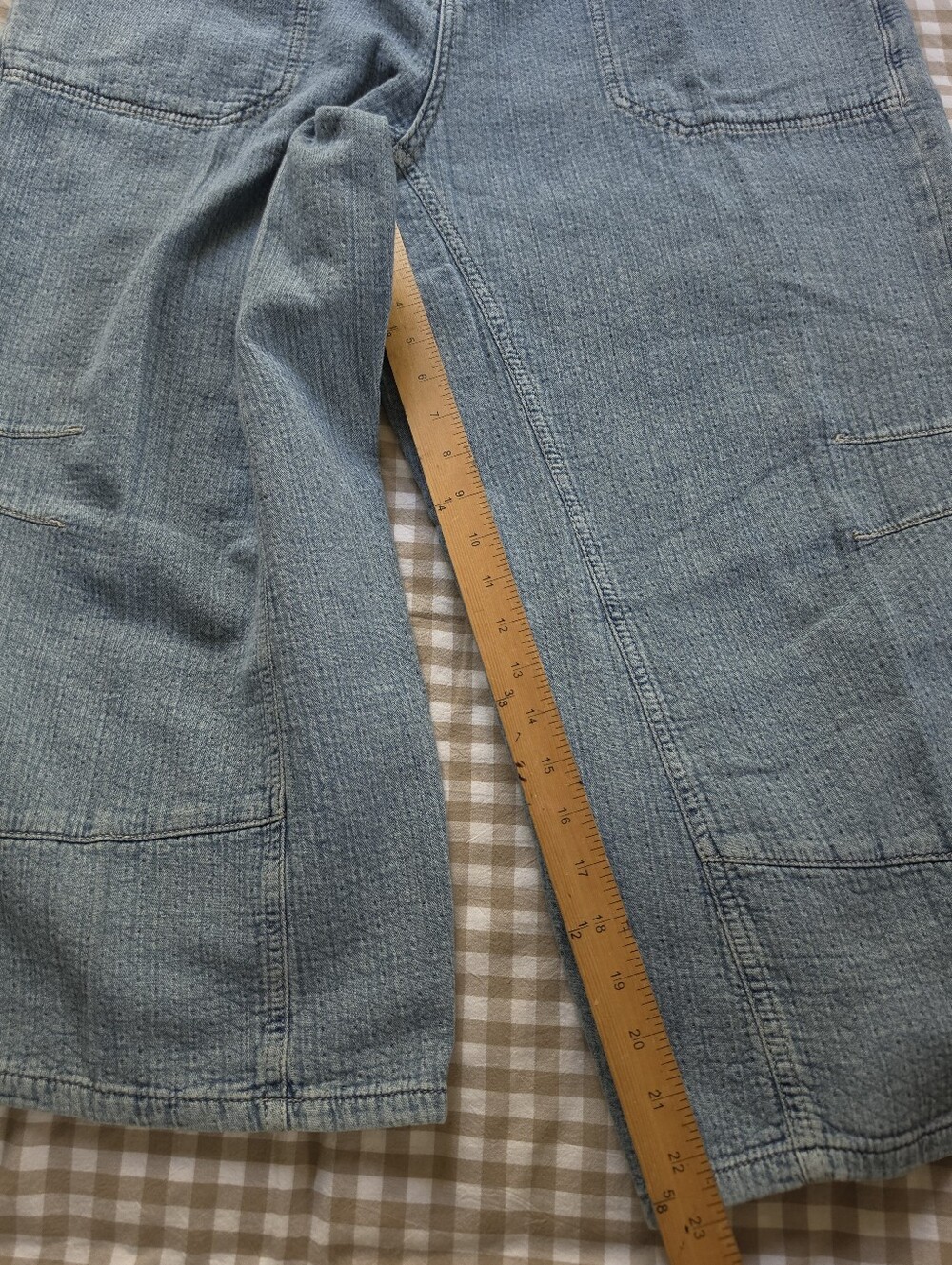 Free People We The Free Midnight Voyage Harem Pants in Light Blue Wash - Picture 7 of 9